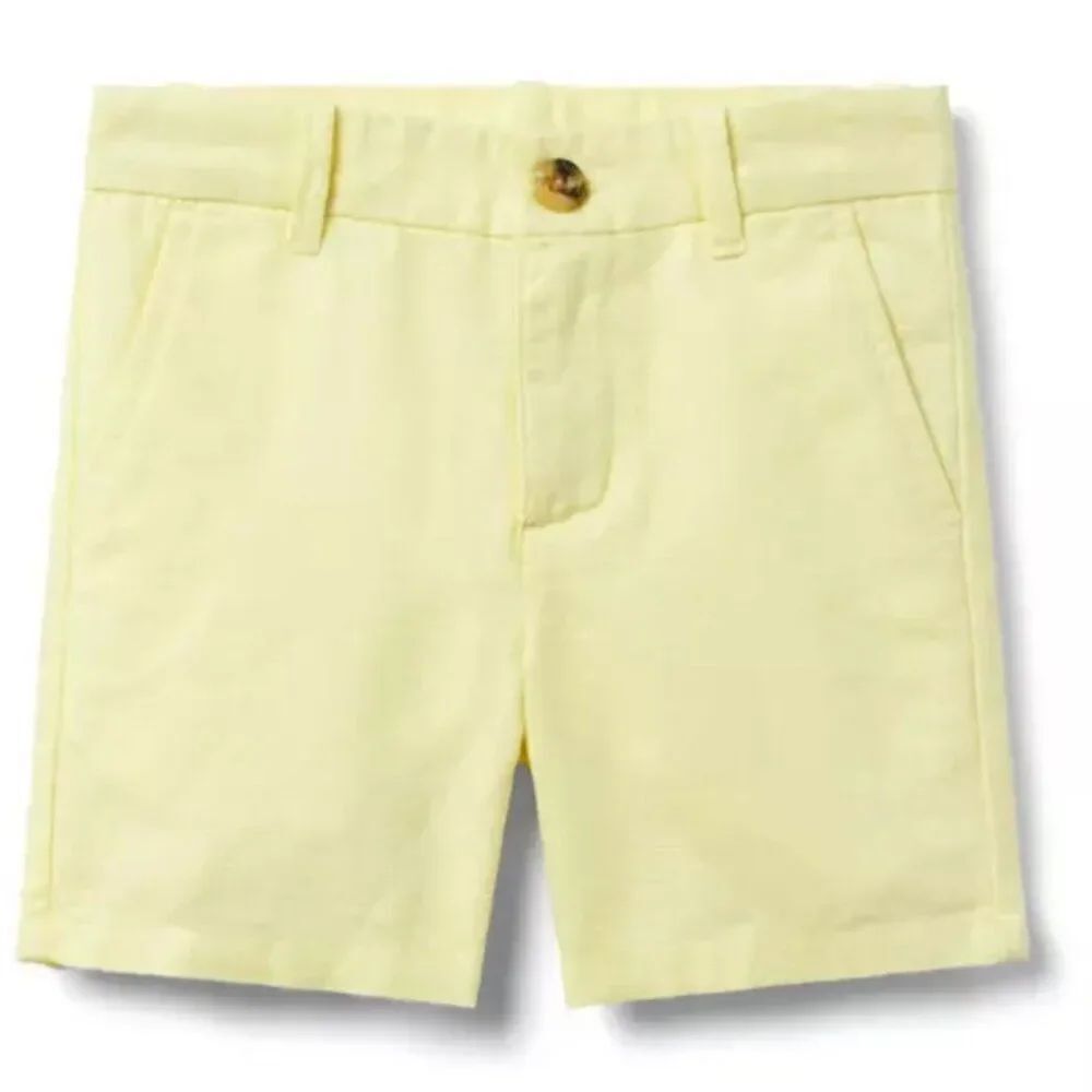 Janie and Jack 100048999 Boy Sunny Yellow Linen-Cotton Shorts NWT